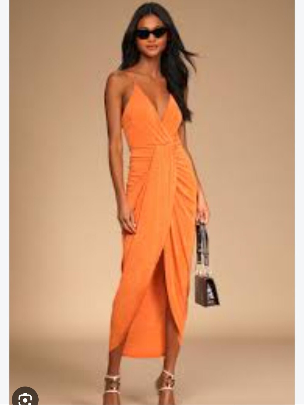 LULUS DREAMY DATE ORANGE NWT DRESS SMALL. JERSEY KNIT SLEEVELESS. VNECK
